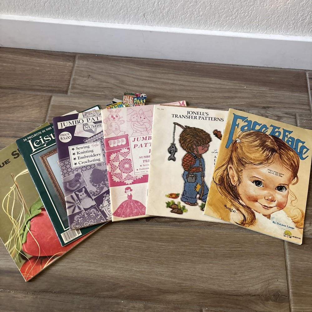 Lot‎ Of Rare Vintage Art Hot Iron Transfers Pattern Needlepoint Sewing Magazines